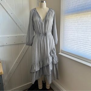 Ulla Johnson Oletha Ruffled Hem Midi Peasant Dress